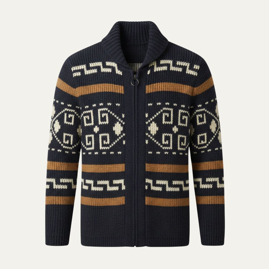 Men’s Oversized Striped Cardigan with Open Front
