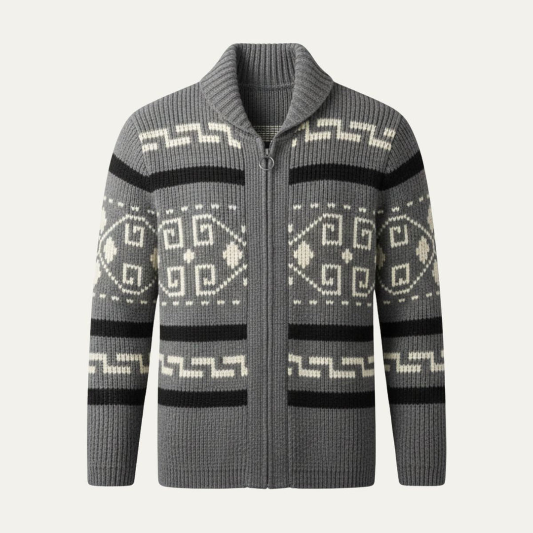 Men’s Oversized Striped Cardigan with Open Front