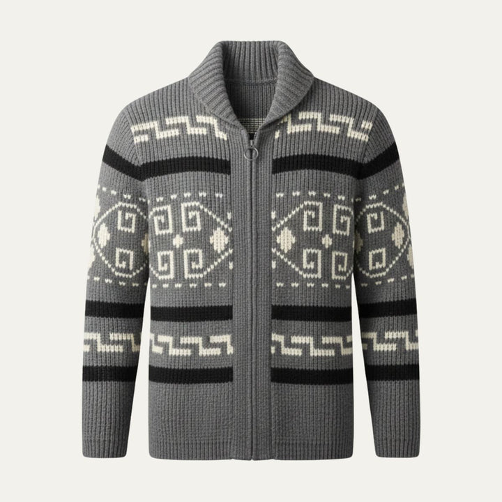 Men’s Oversized Striped Cardigan with Open Front