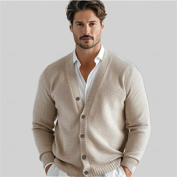 Strikket V-hals Cardigan til Herrer