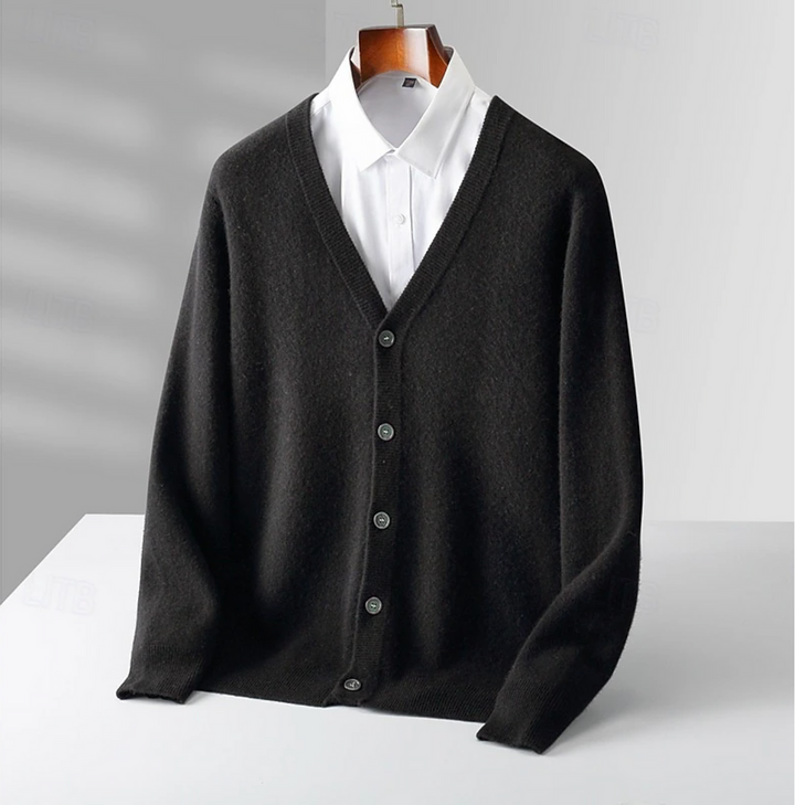 Strikket V-hals Cardigan til Herrer