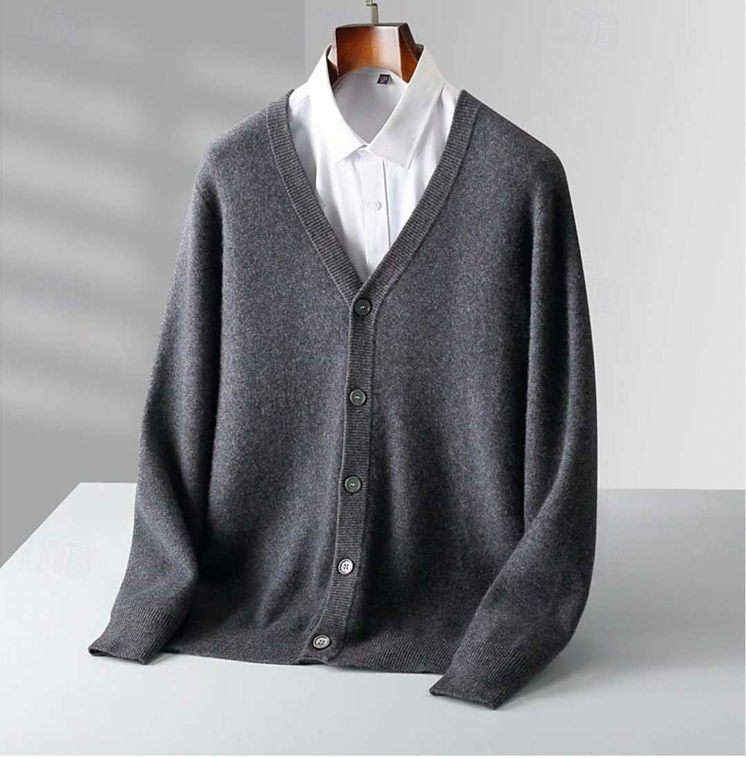 Strikket V-hals Cardigan til Herrer