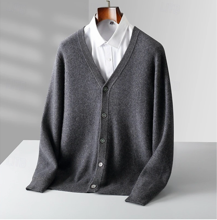 Strikket V-hals Cardigan til Herrer