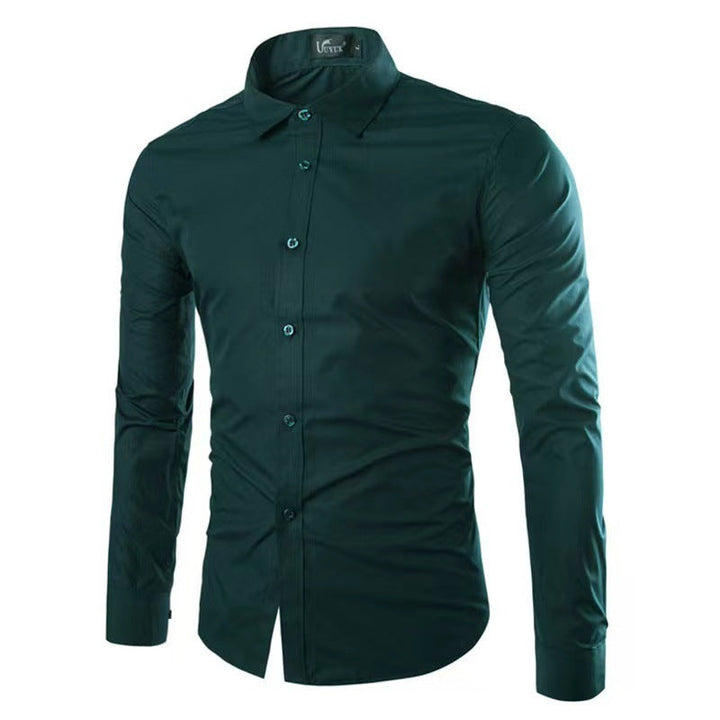 Slim Fit Skjorte med Spids Krave til Herrer