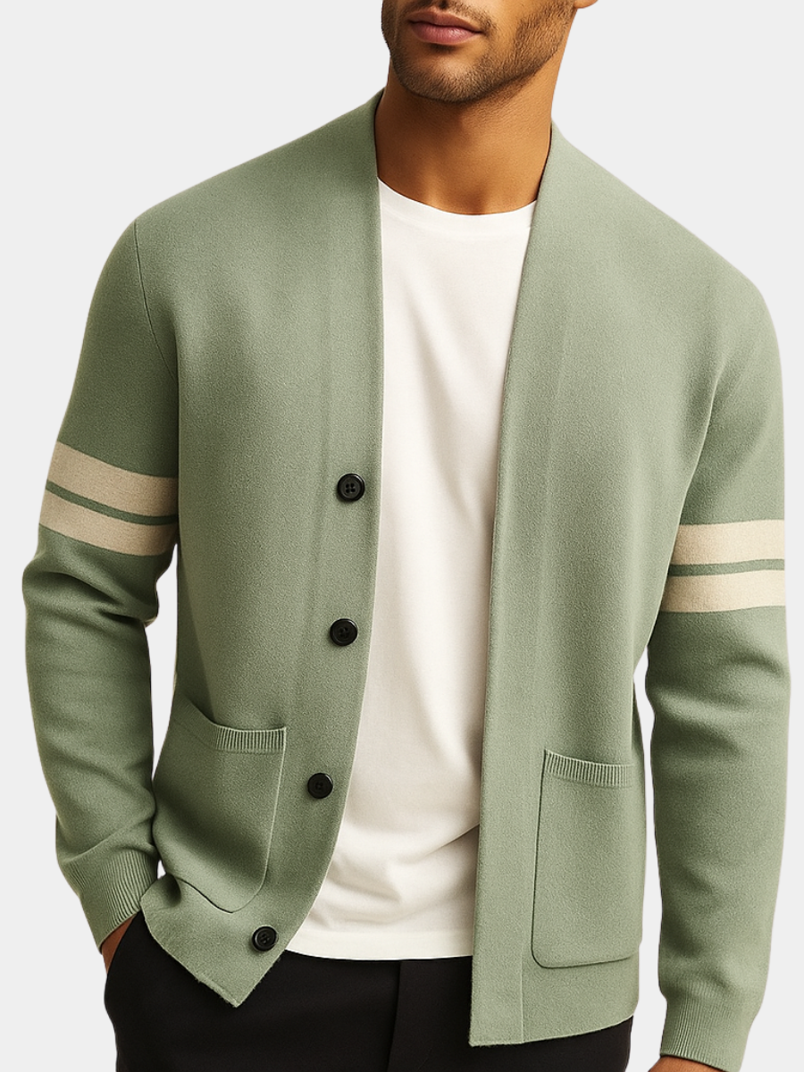 Cardigan med stribeærmer
