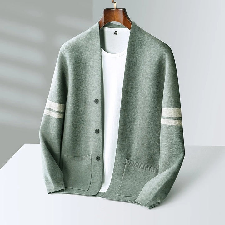 Cardigan med stribeærmer