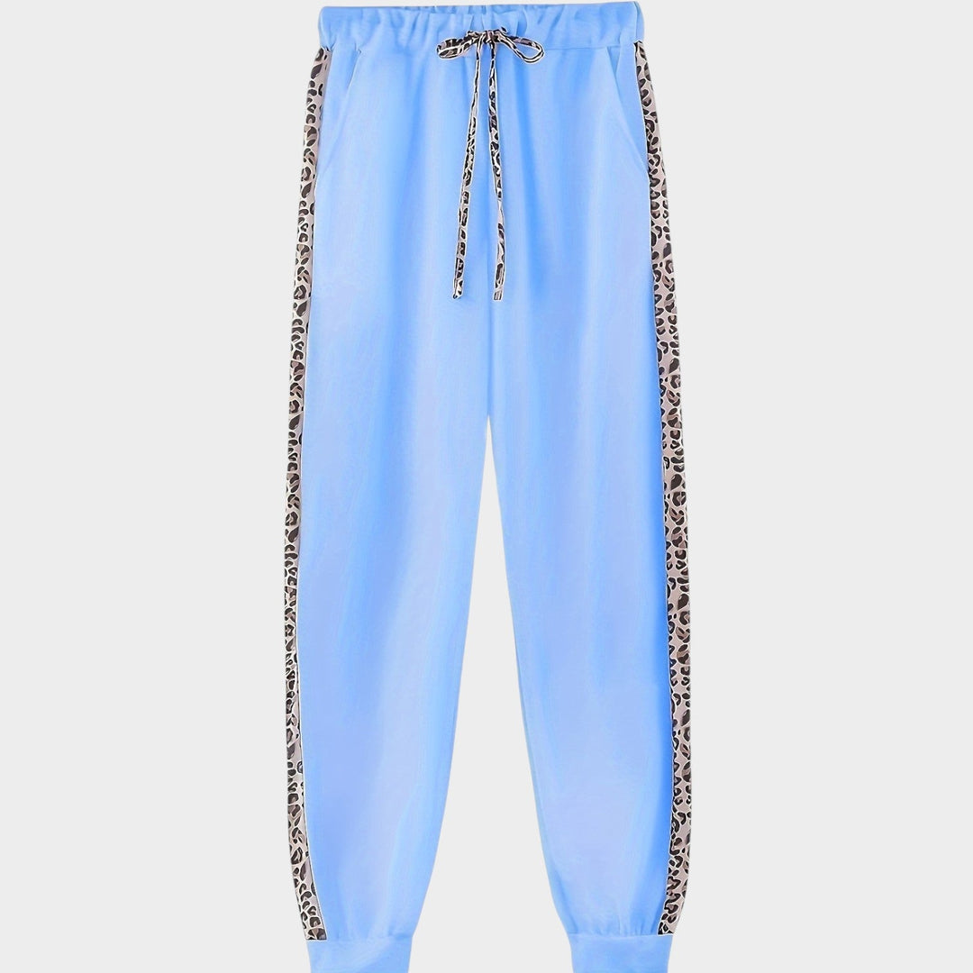 Dame-sæt i leopardprint med hætte, 2 dele