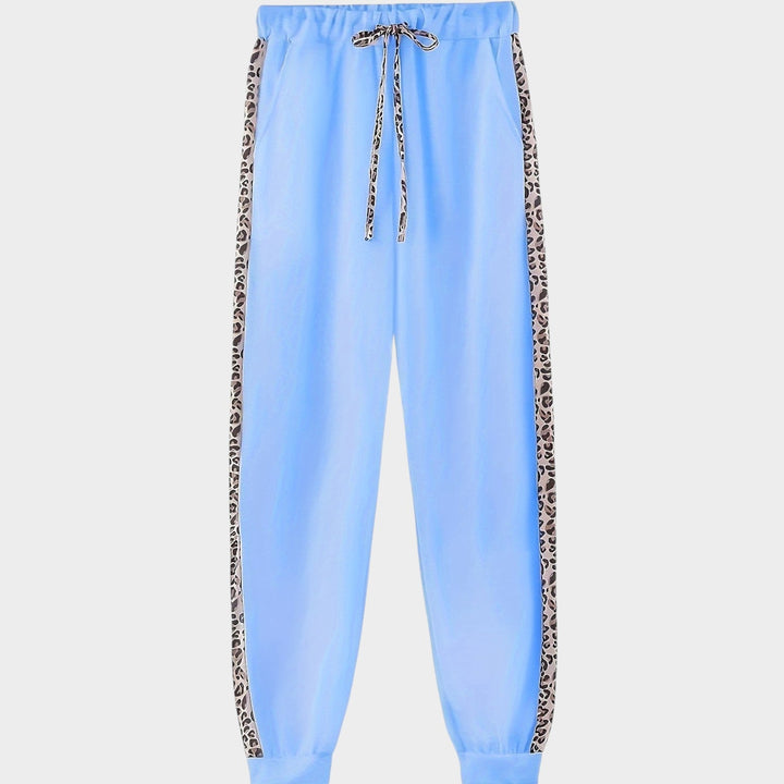 Dame-sæt i leopardprint med hætte, 2 dele