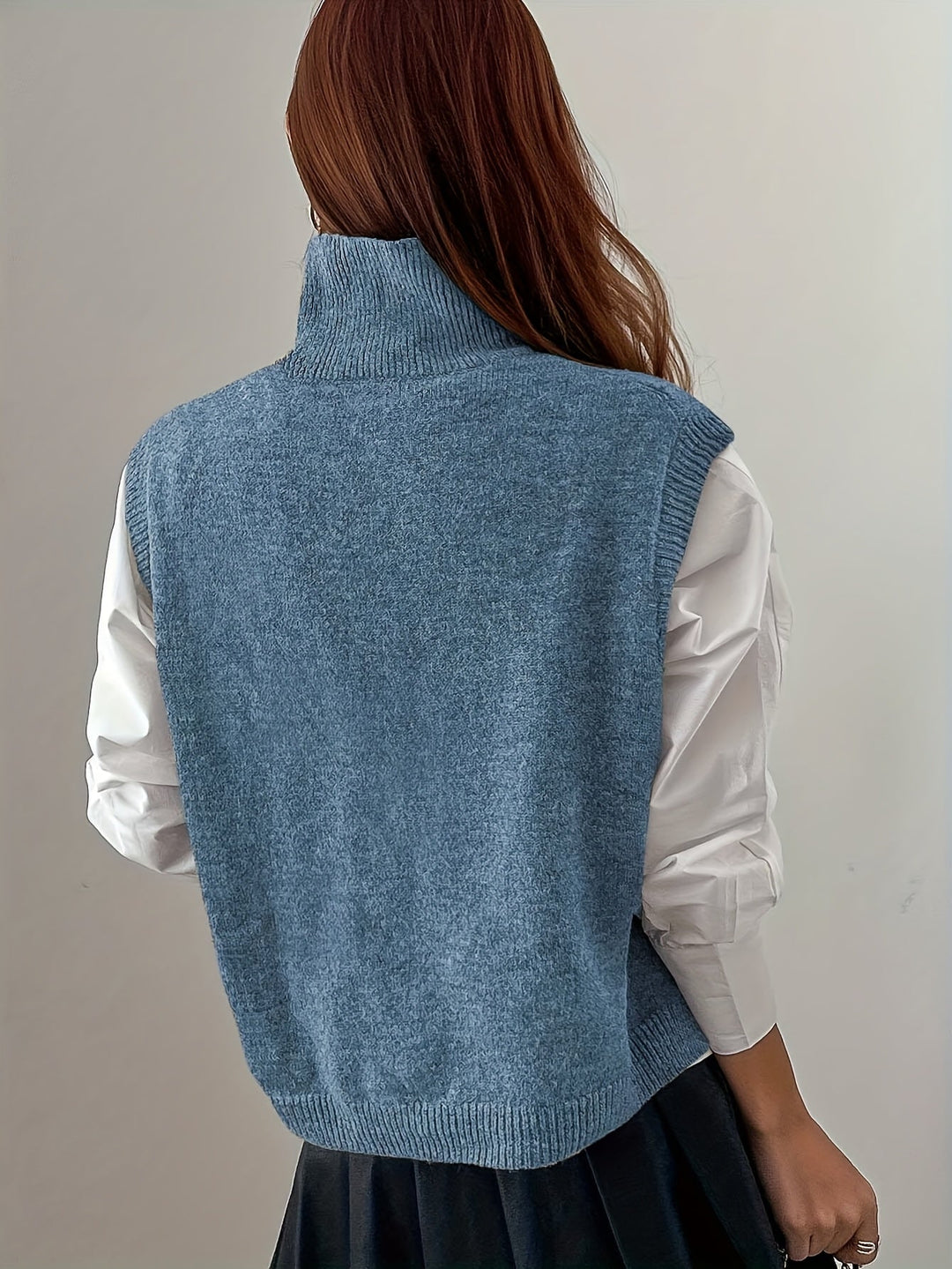 High-Neck Knit Vest for Women