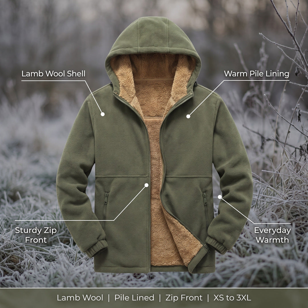 Lambswool Hooded Jacket for Men