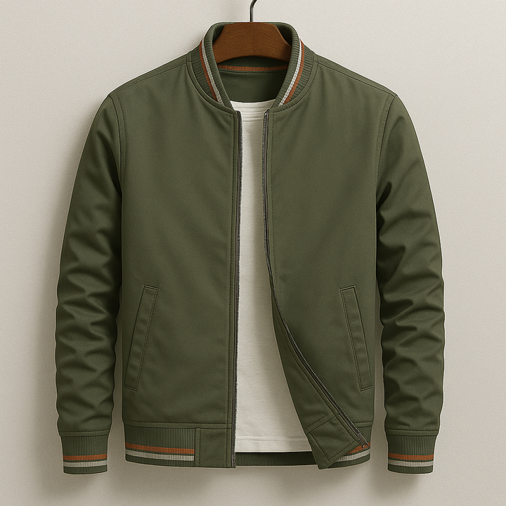 Men’s bomber jacket with striped trim