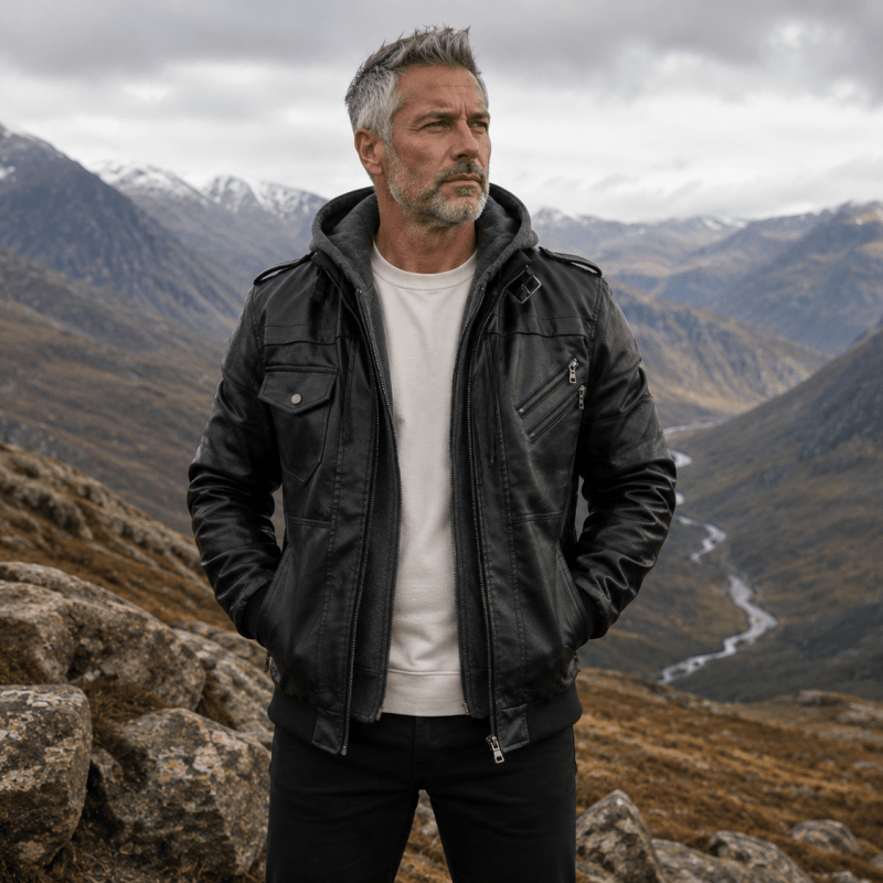 Leather jacket for men