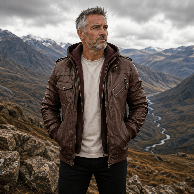 Leather jacket for men