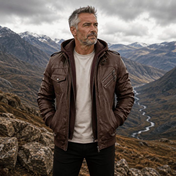 Leather jacket for men