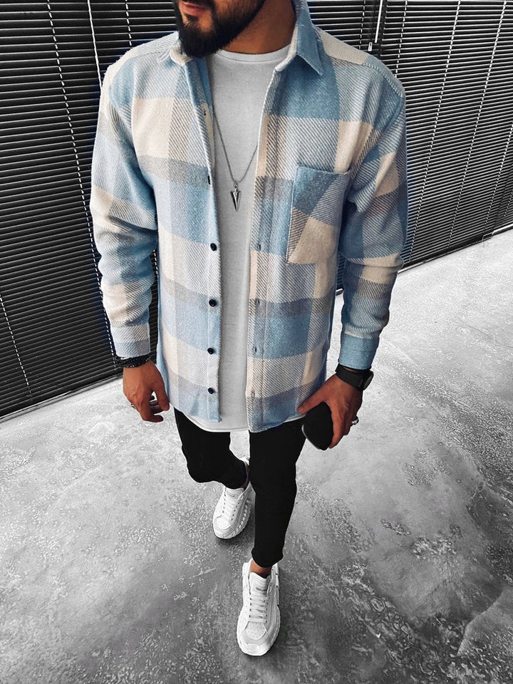 Plaid Flannel Overshirt til Herrer