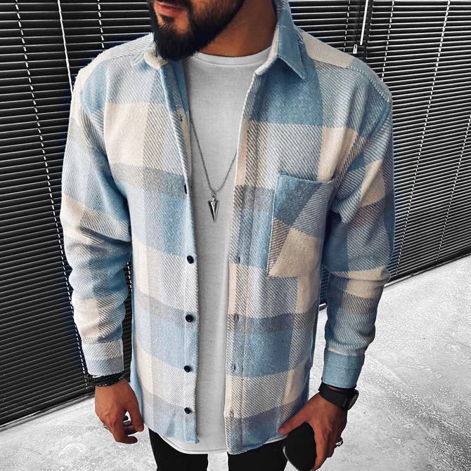 Plaid Flannel Overshirt for Men