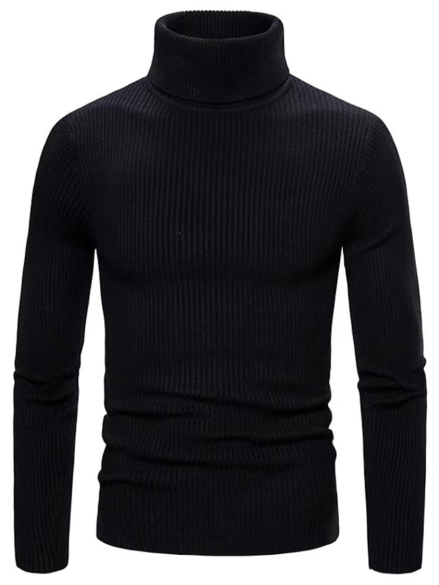 Ribbed Turtleneck Sweater for Men