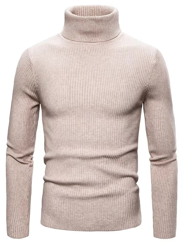 Ribbed Turtleneck Sweater for Men