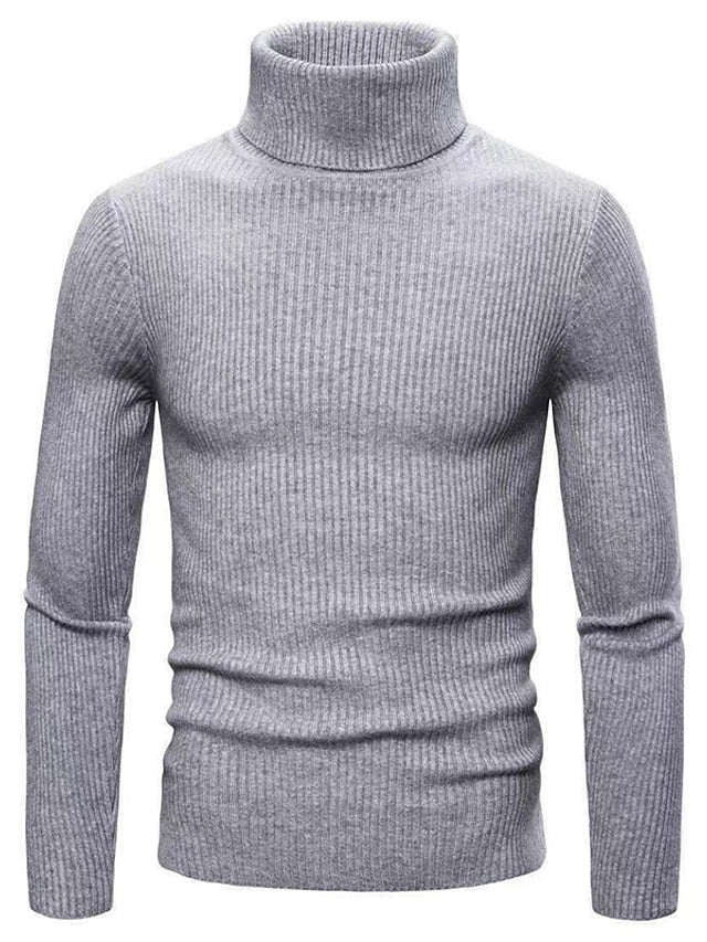 Ribbed Turtleneck Sweater for Men