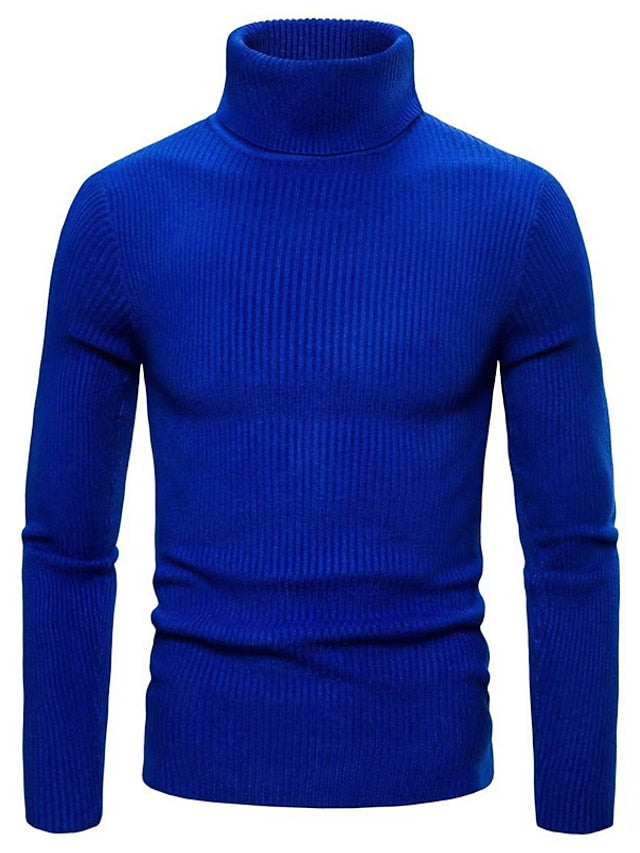 Ribbed Turtleneck Sweater for Men