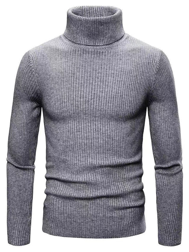 Ribbed Turtleneck Sweater for Men