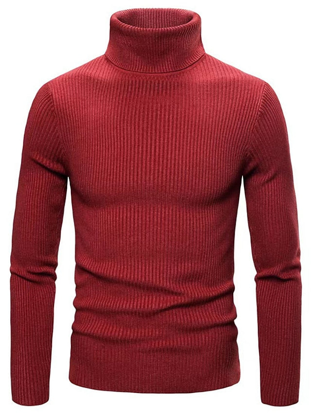 Ribbed Turtleneck Sweater for Men