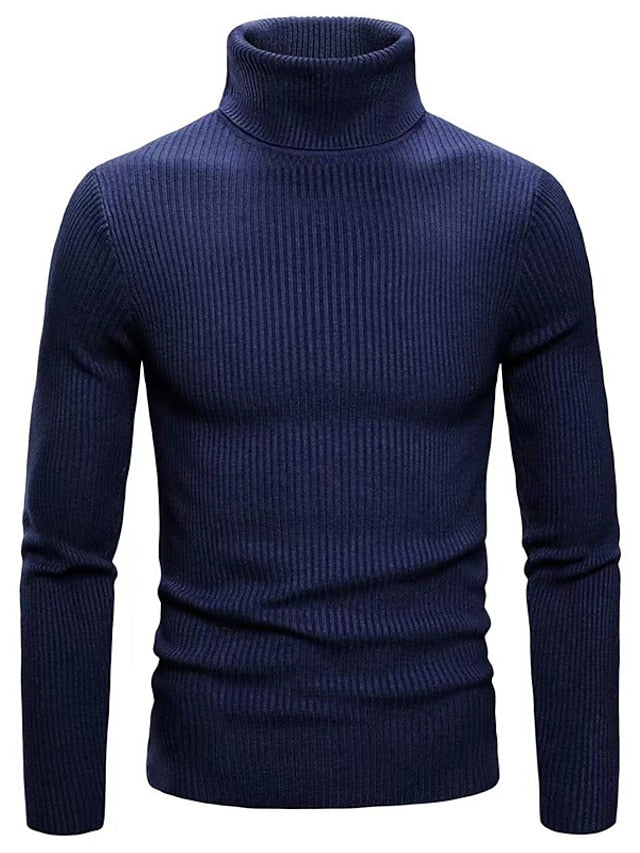 Ribbed Turtleneck Sweater for Men
