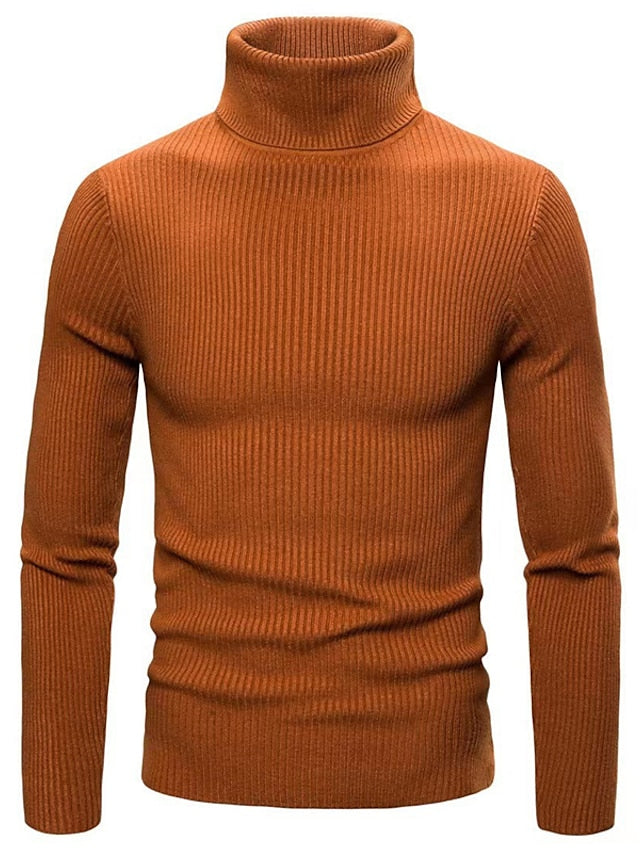 Ribbed Turtleneck Sweater for Men
