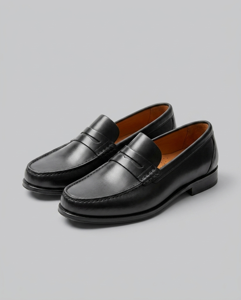 Klassiske Slip-On Loafers I Læder