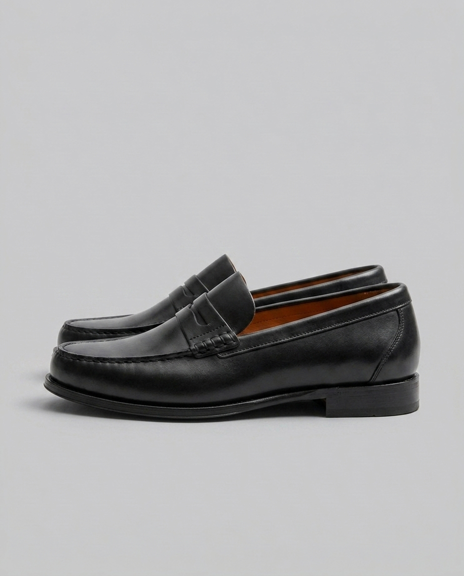 Klassiske Slip-On Loafers I Læder