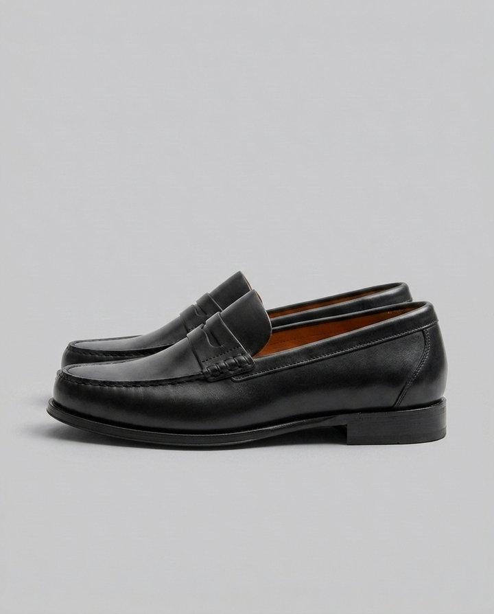 Klassiske Slip-On Loafers I Læder