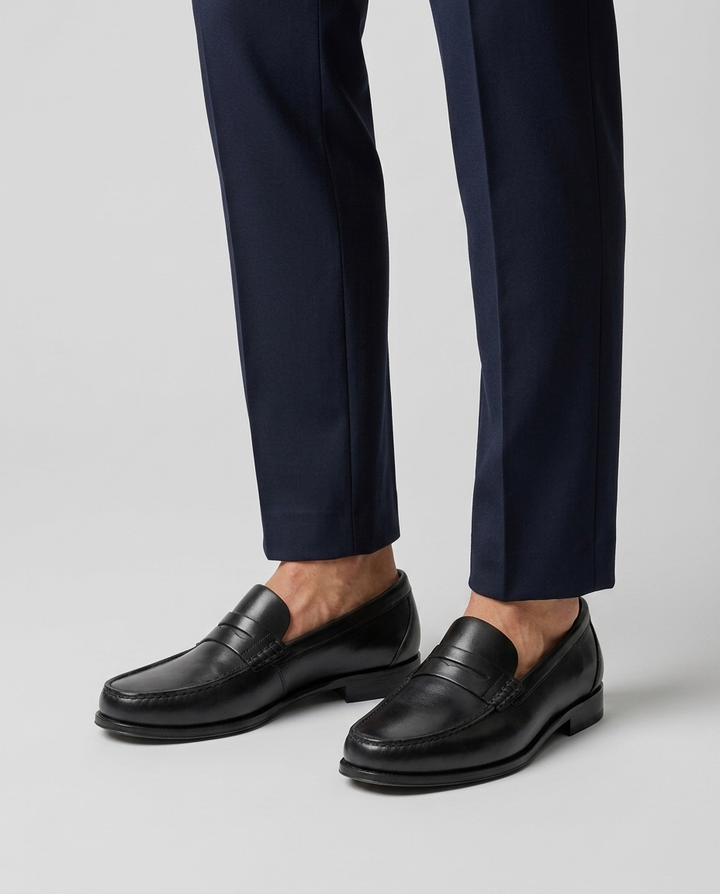 Klassiske Slip-On Loafers I Læder