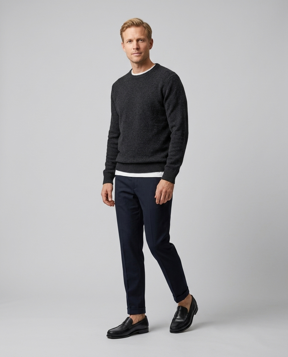 Klassiske Slip-On Loafers I Læder