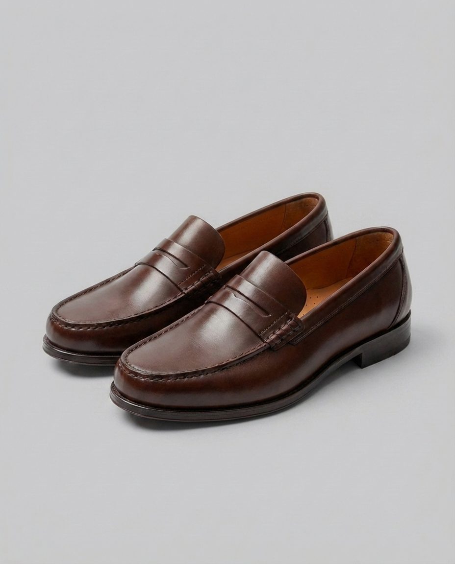 Klassiske Slip-On Loafers I Læder