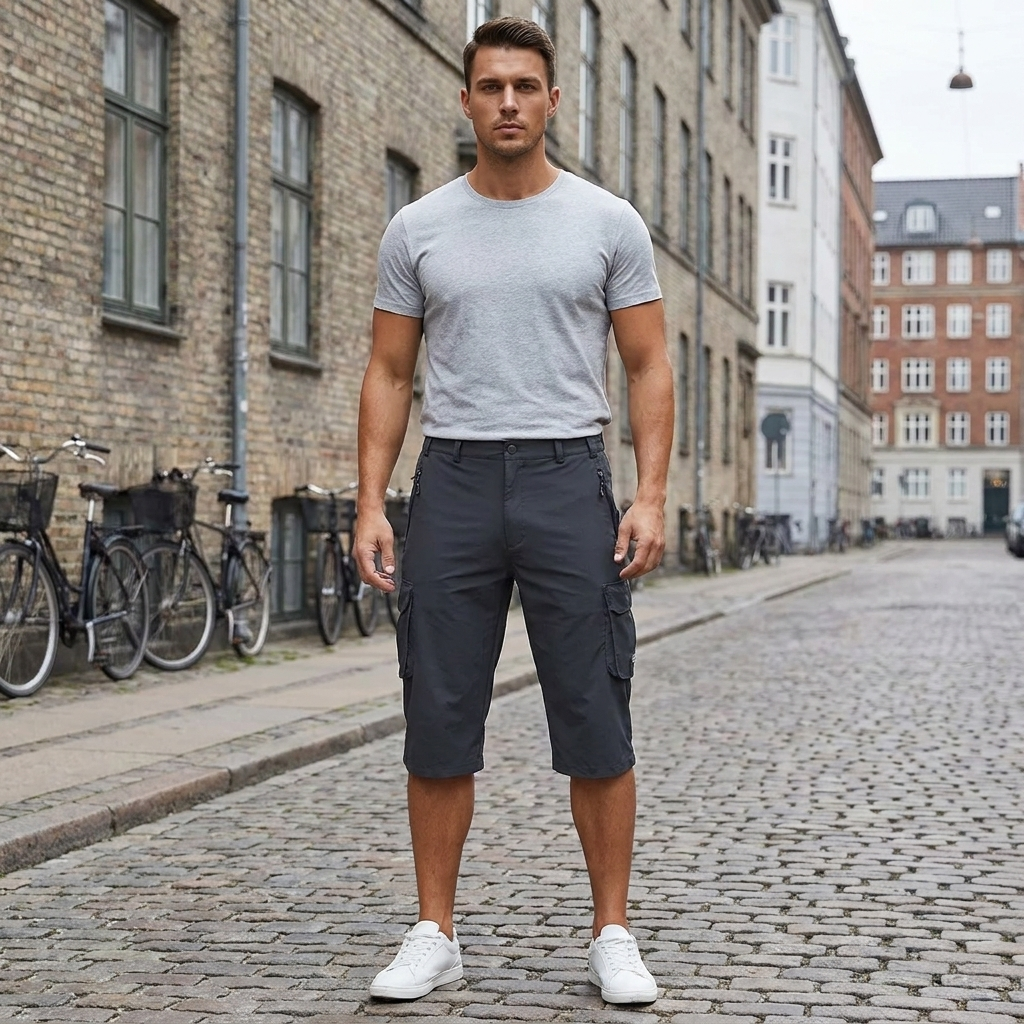 Knælange Cargo Shorts Herre