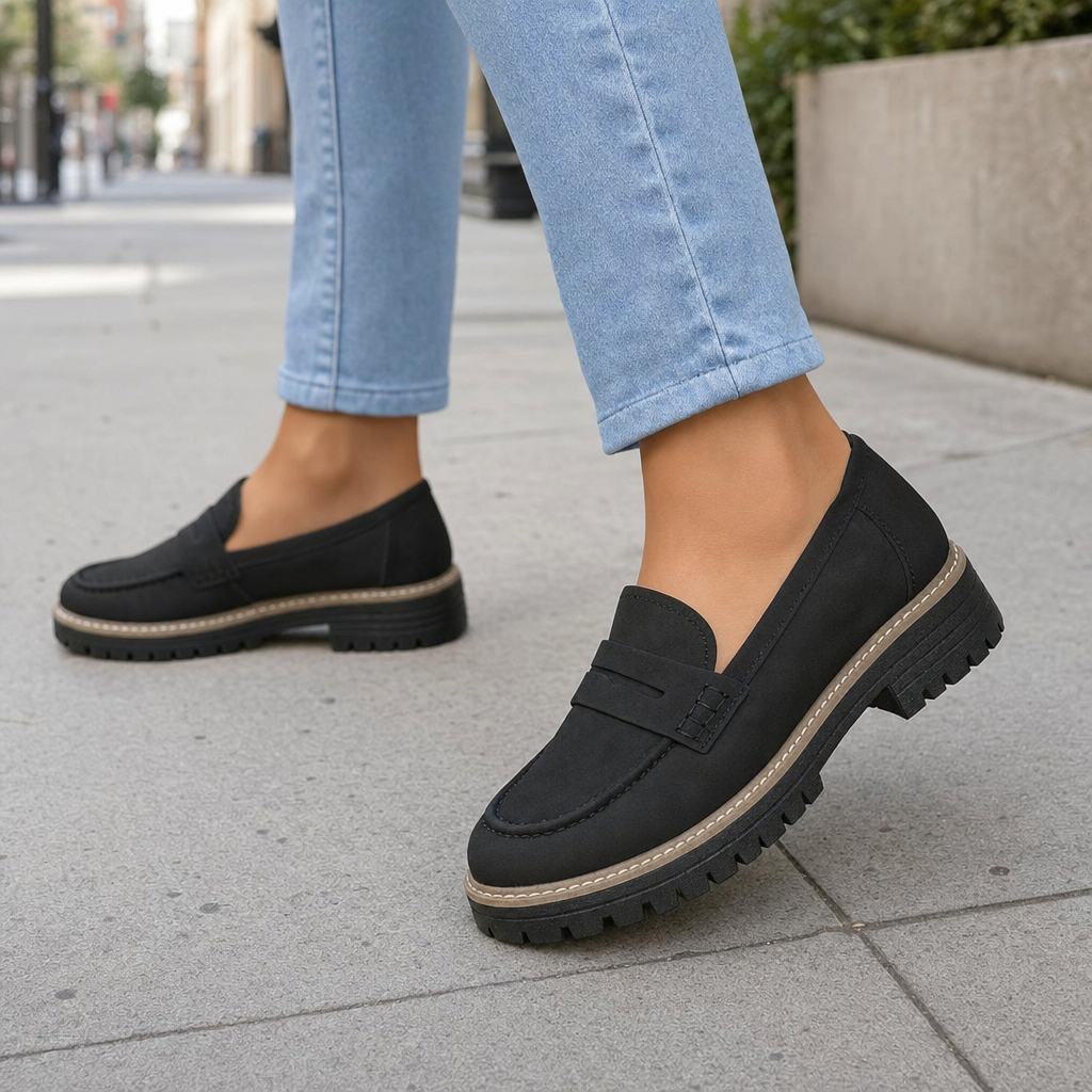 Chunky Loafers with Low Heels