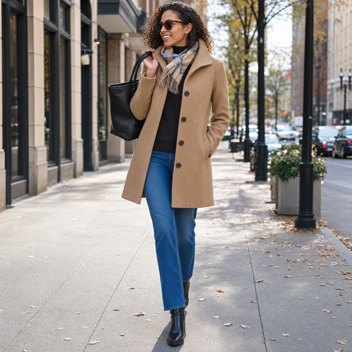 Classic Women's Coat with Buttons