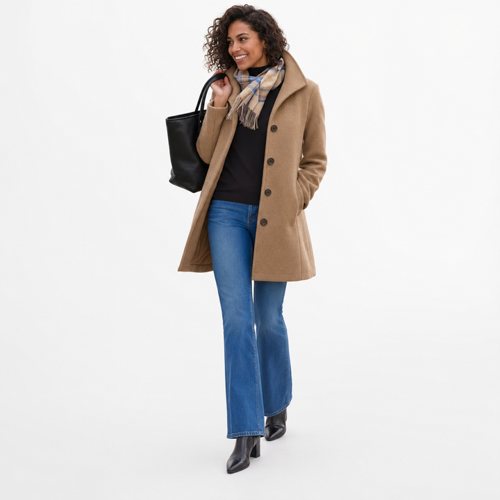 Classic Women's Coat with Buttons