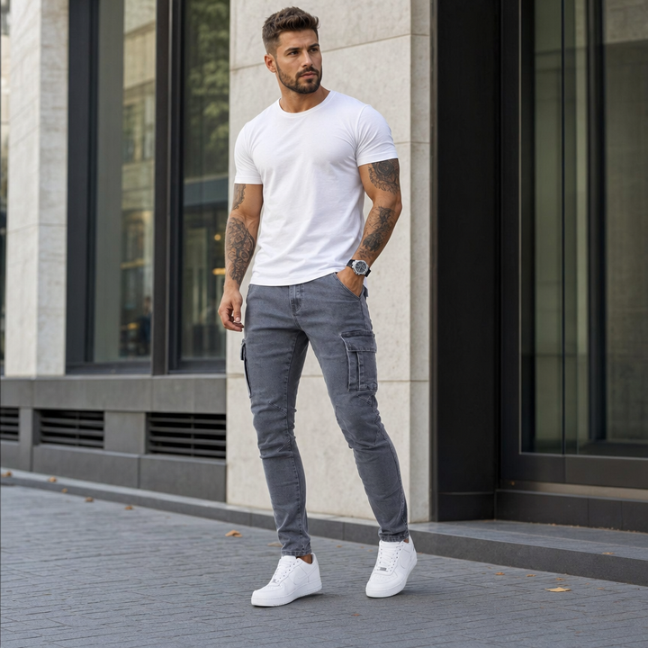Slim Fit Cargo Bukser Til Herre