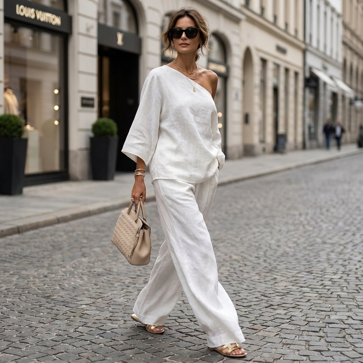 One-Shoulder Two-Piece Set for Women