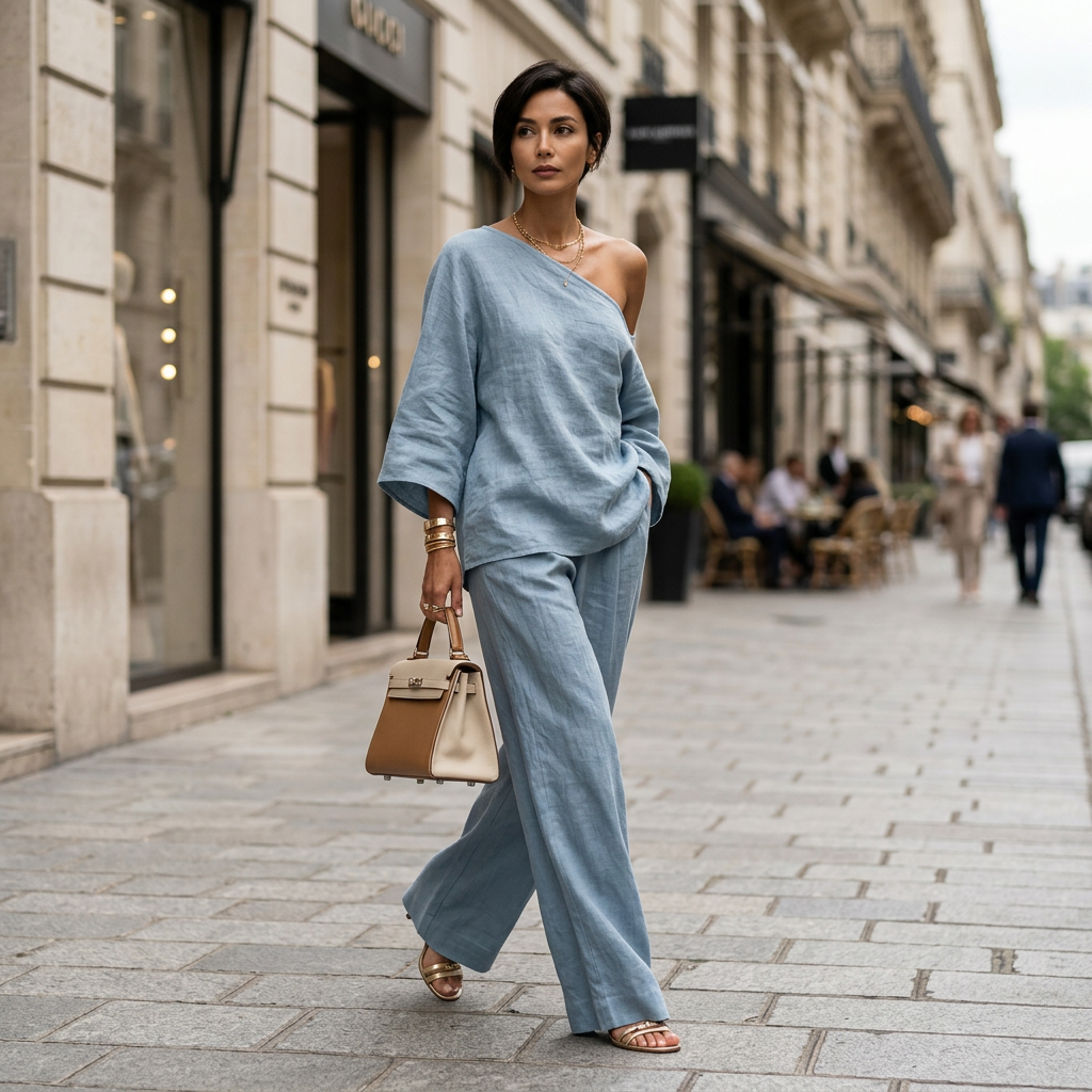 One-Shoulder Two-Piece Set for Women