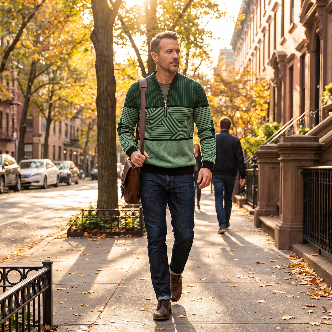 Half-Zip Sweater til Herrer