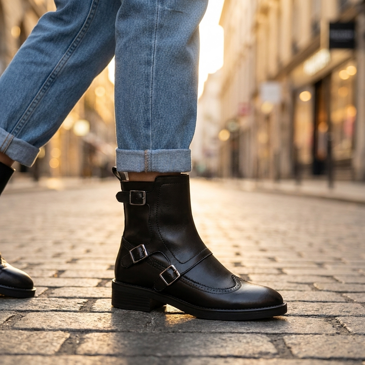 Women's Chelsea Boots with Buckles
