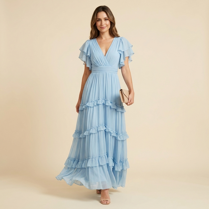 Layered Ruched Dress for Women
