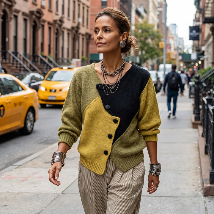 Farveblok Striksweater til Herrer