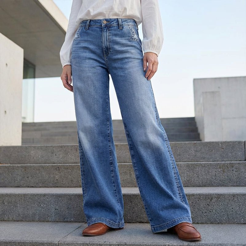 Vidde jeans med høj talj
