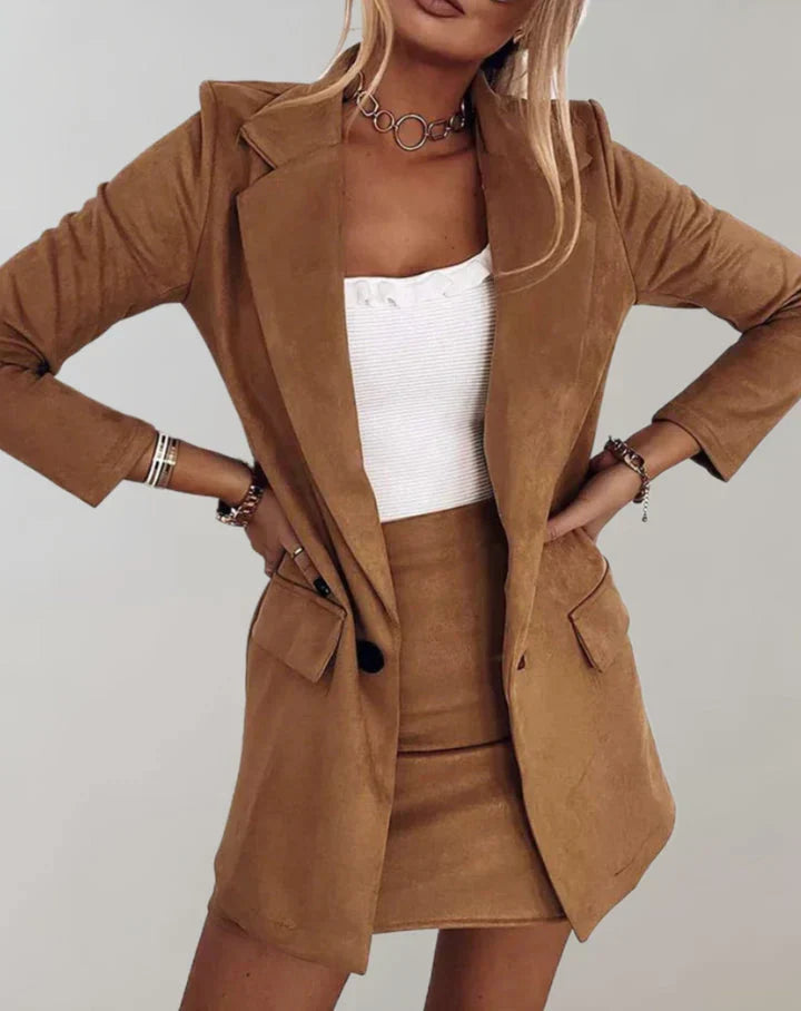 Elegant blazer and skirt set for women