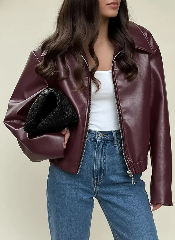 Relaxed Leather Jacket for Women