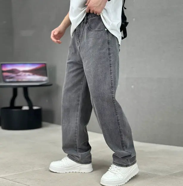 Herre denim jeans med vid pasform