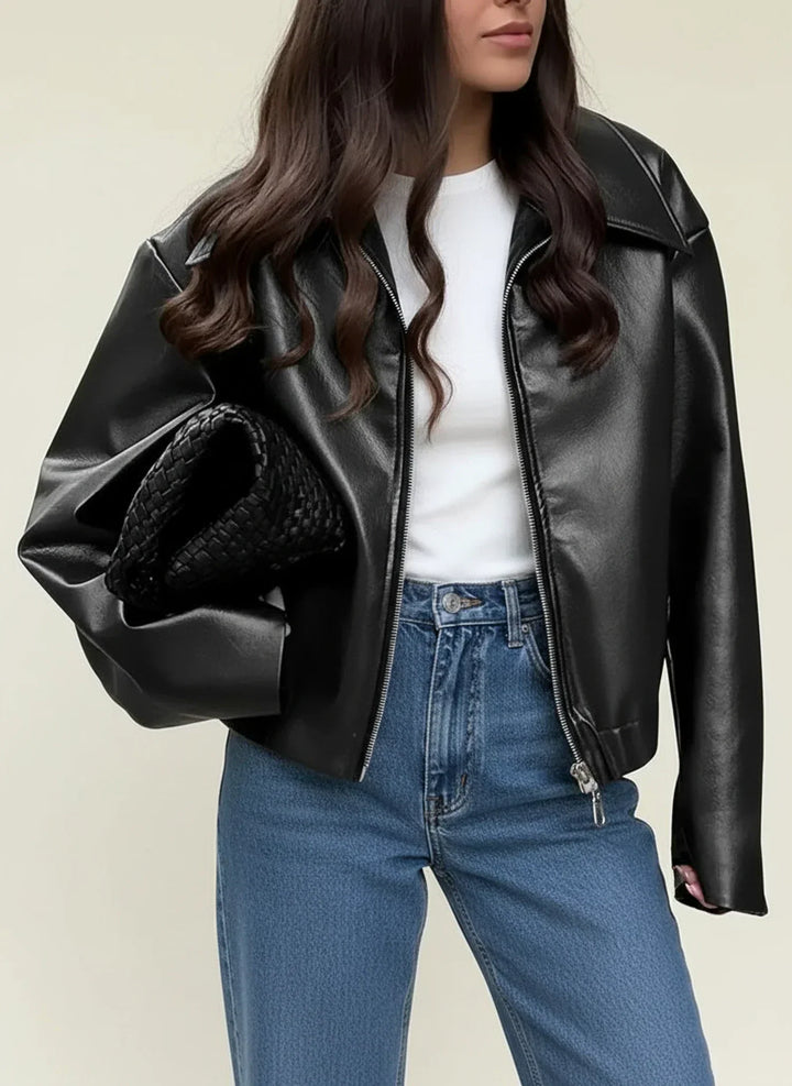 Relaxed Leather Jacket for Women